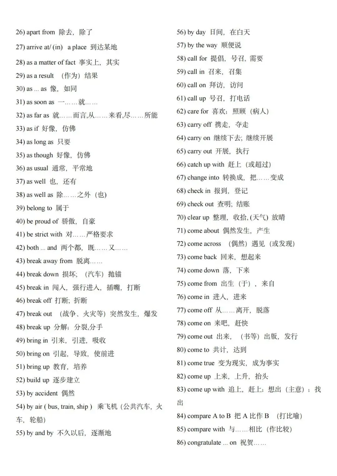 【中考英语】500个必背重点英语短语-第13张图片-四季读书网