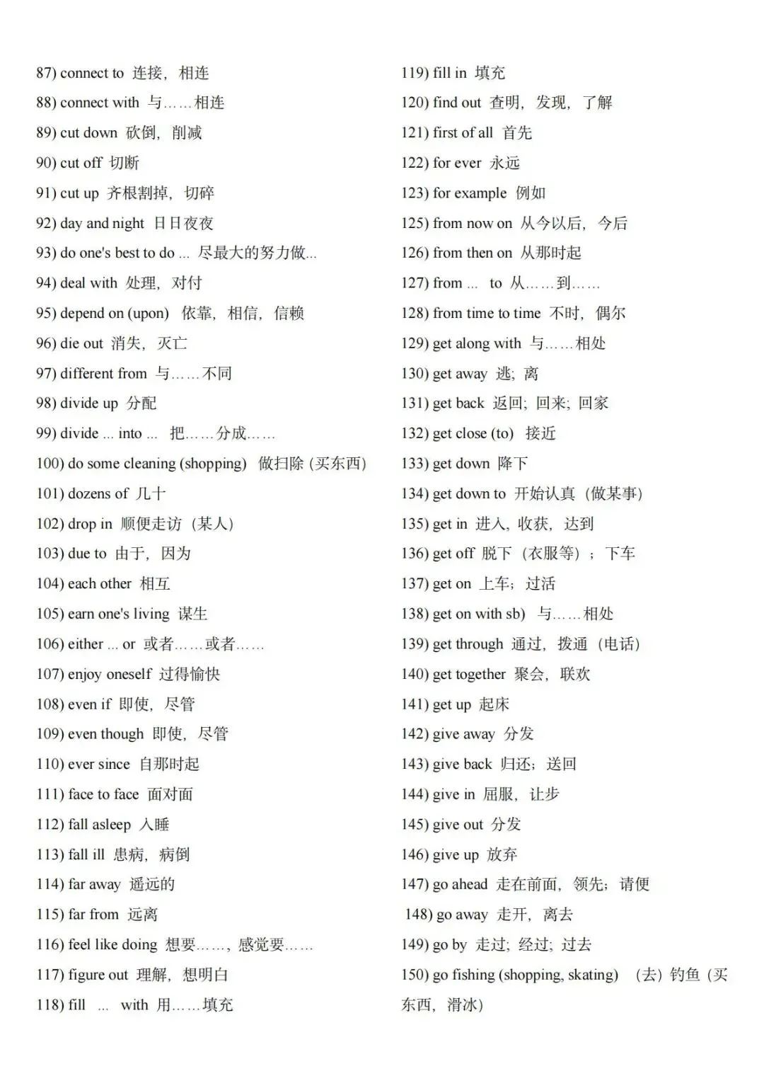 【中考英语】500个必背重点英语短语-第14张图片-四季读书网