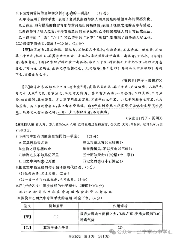 2025年大连中考一模+二模全科试卷(含答案),速速收藏→ 第4张 2025年大连中考一模+二模全科试卷(含答案),速速收藏→ 第4张