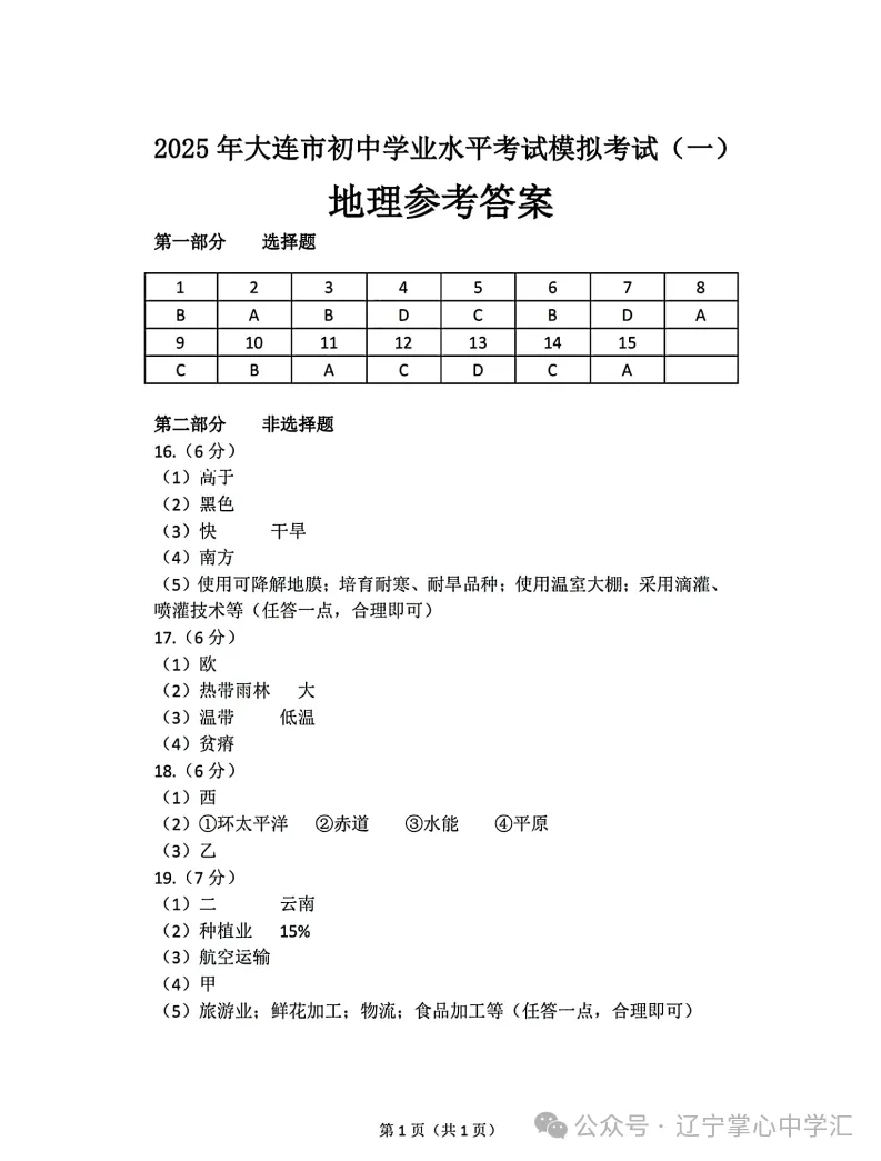 2025年大连中考一模+二模全科试卷(含答案),速速收藏→ 第85张 2025年大连中考一模+二模全科试卷(含答案),速速收藏→ 第85张
