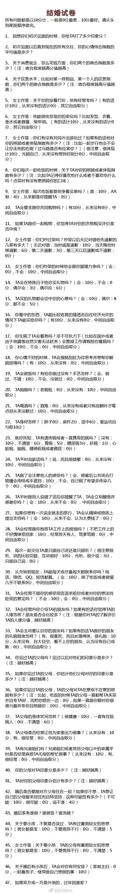 【荐读】“离婚试卷”火了!80后夫妻做完,女100分男0分!网友炸锅了 第18张