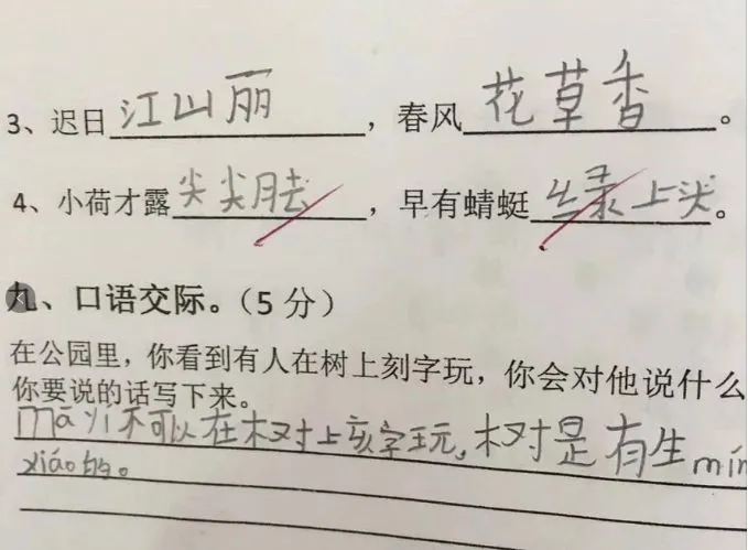 【荐读】小学生0分期中试卷曝光,看完笑抽哈哈哈哈哈! 第13张