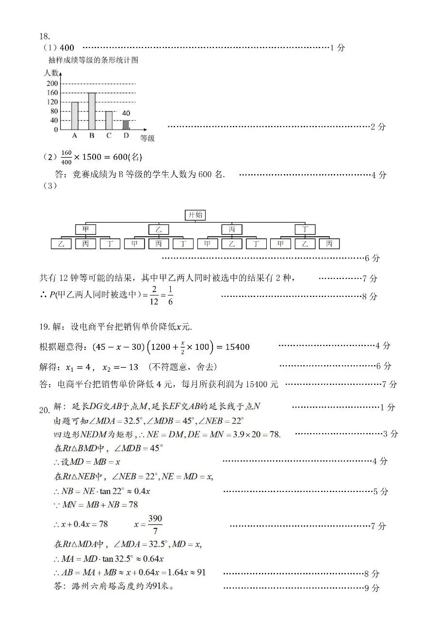 【数学】2026年初中学业水平考试第一次模拟测试题(卷)+答案 第10张