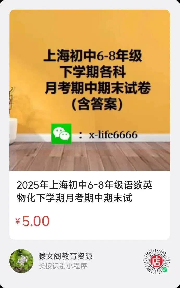 2025年初中下学期月考、期中、期末试卷 第13张 2025年初中下学期月考、期中、期末试卷 第13张