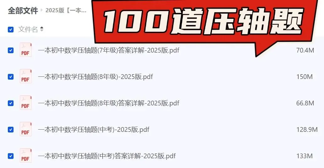 2026中考数学每日一道压轴题(共100道)+138页知识点合集,吃透惊艳所有人! 第2张 2026中考数学每日一道压轴题(共100道)+138页知识点合集,吃透惊艳所有人! 第2张