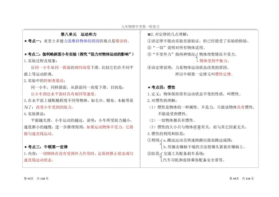 【中考物理】一轮复习知识点总结(2) 第8张 【中考物理】一轮复习知识点总结(2) 第8张