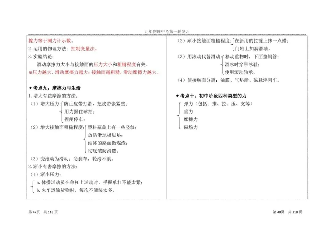 【中考物理】一轮复习知识点总结(2) 第10张 【中考物理】一轮复习知识点总结(2) 第10张