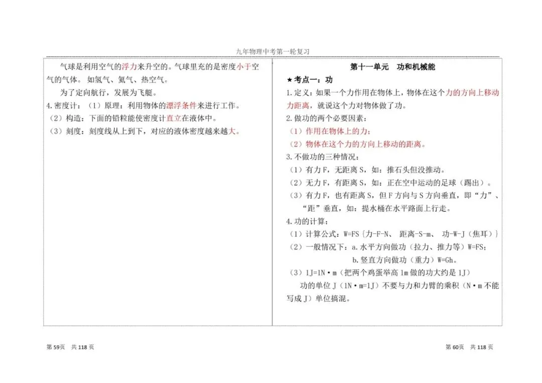 【中考物理】一轮复习知识点总结(2) 第16张 【中考物理】一轮复习知识点总结(2) 第16张