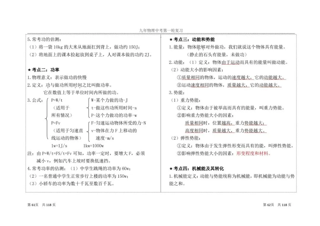 【中考物理】一轮复习知识点总结(2) 第17张 【中考物理】一轮复习知识点总结(2) 第17张