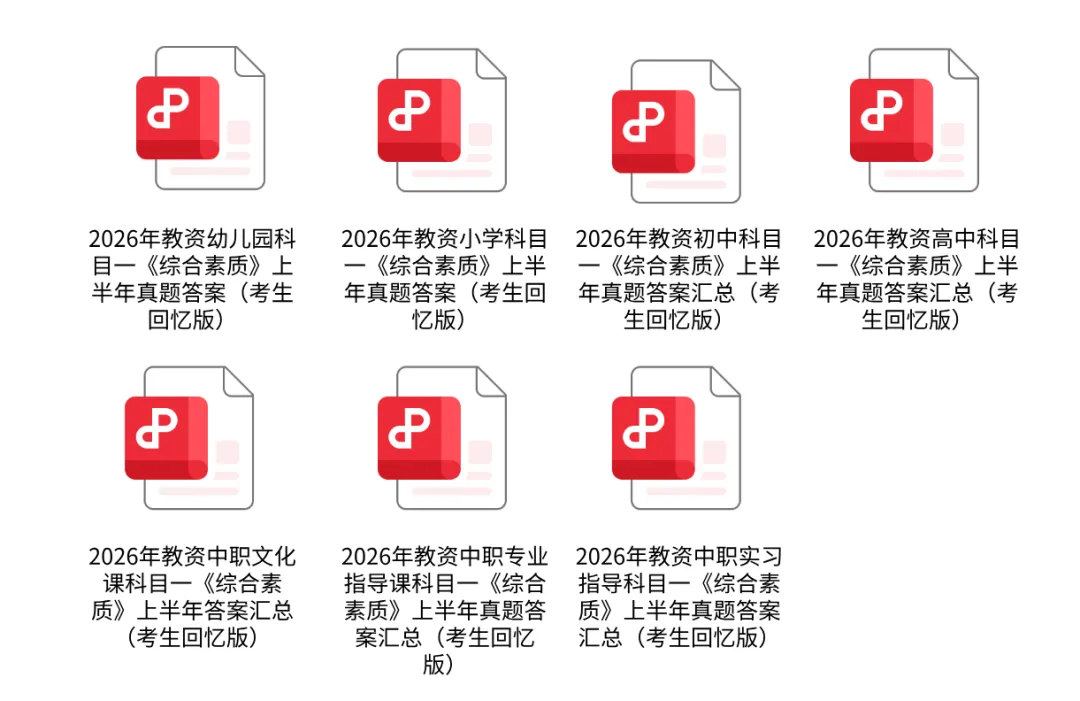 对答案立刻估分!26教资考试笔试真题试卷+答案解析(含科一科二中小幼打印版) 第2张