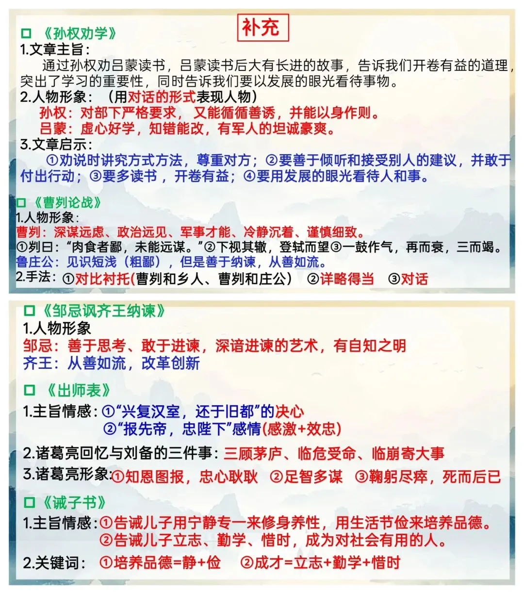 中考文言文分类复习专题,很详细! 第8张