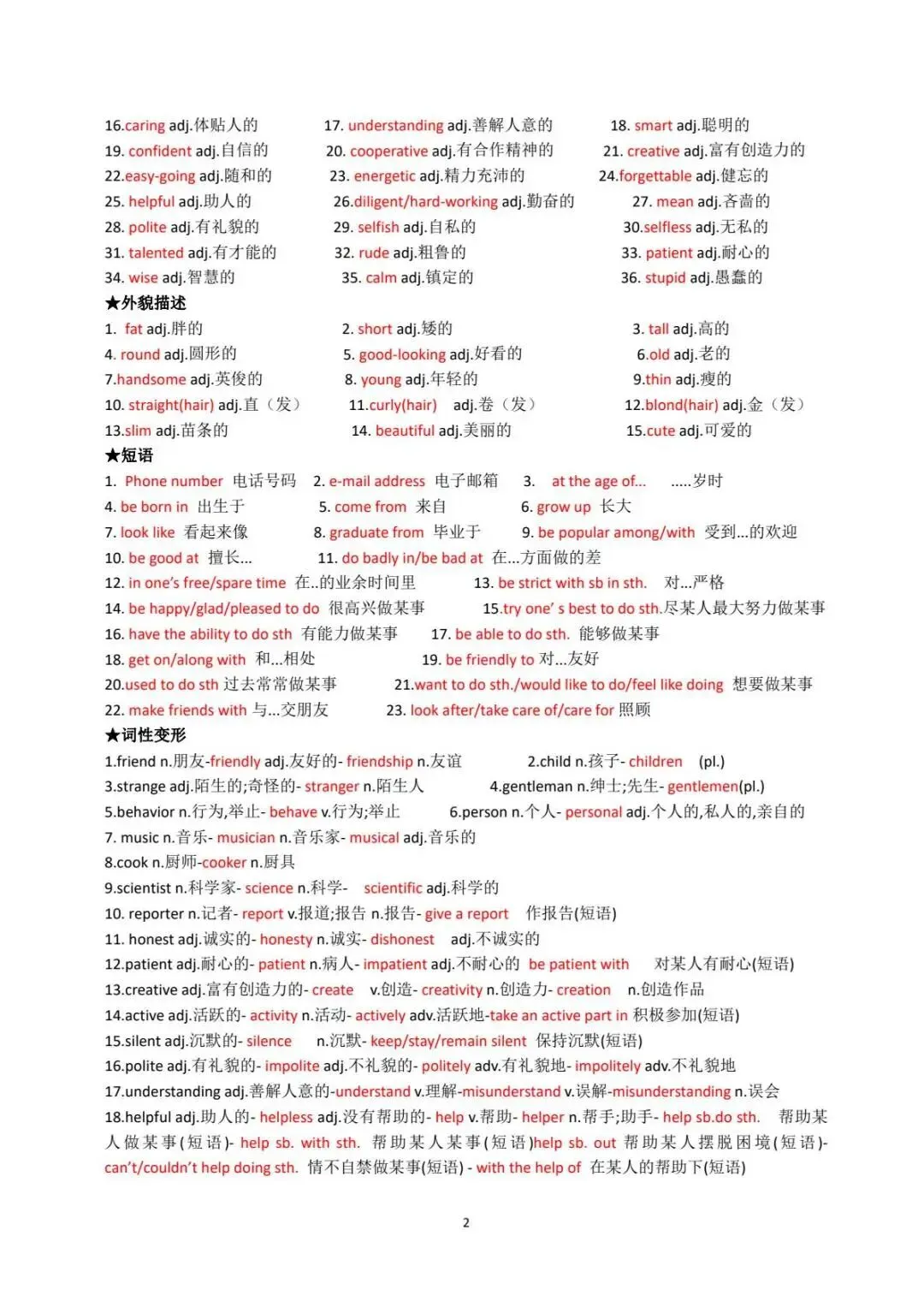 中考英语作文词汇【背默】 第3张 中考英语作文词汇【背默】 第3张