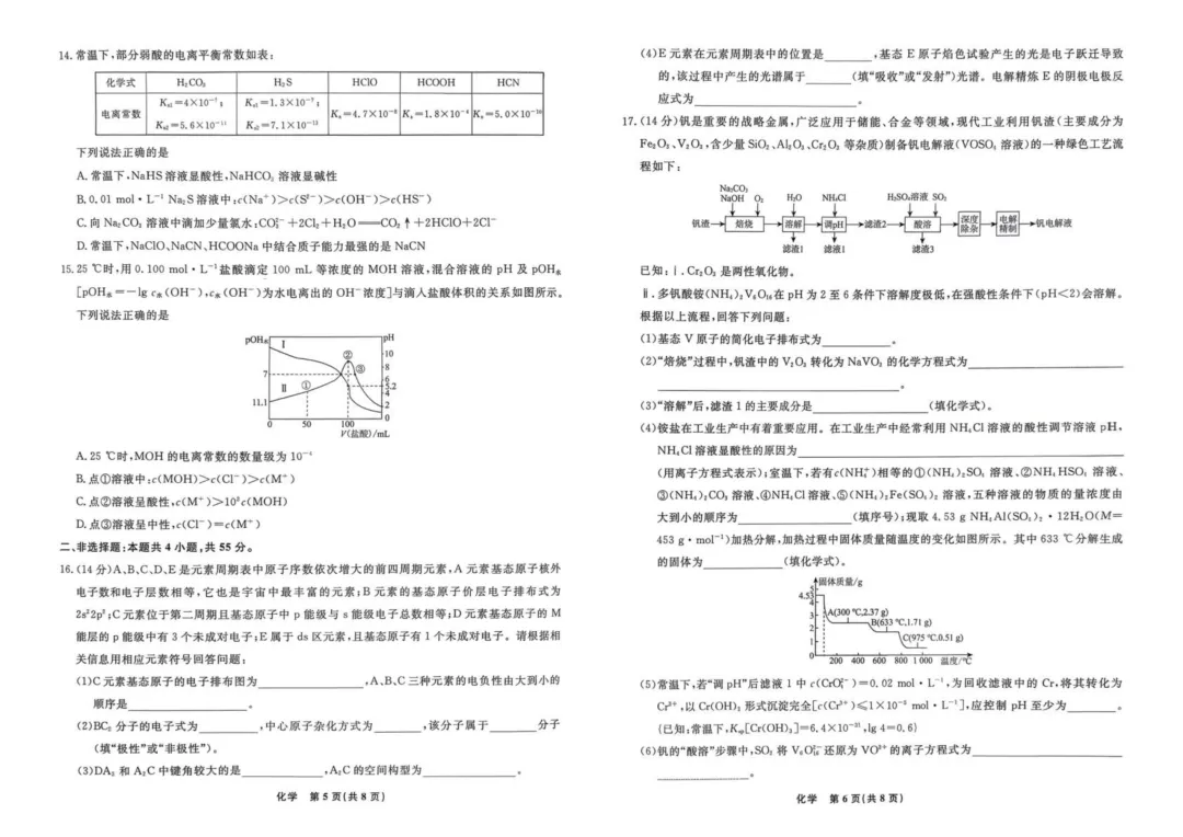 【试卷分享】辽宁名校联盟2025-2026学年高二下学期3月测试化学答案 第3张 【试卷分享】辽宁名校联盟2025-2026学年高二下学期3月测试化学答案 第3张