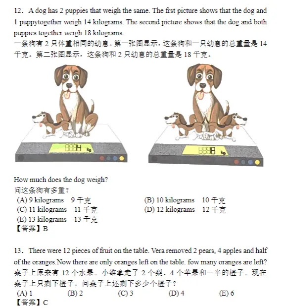 MathKangaroo袋鼠数学竞赛真题,高清完整版! 第14张 MathKangaroo袋鼠数学竞赛真题,高清完整版! 第14张