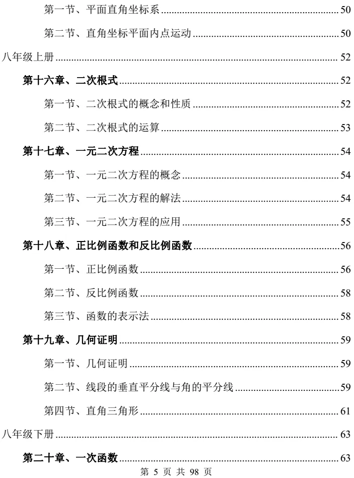 中考冲刺丨初中数学教材知识点梳理(沪教版) 第6张 中考冲刺丨初中数学教材知识点梳理(沪教版) 第6张