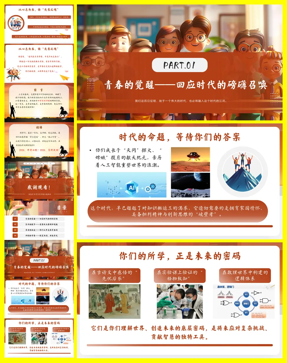 【初三】中考百日誓师主题班会 | 以春之名,共赴百日之约-第7张图片-四季读书网