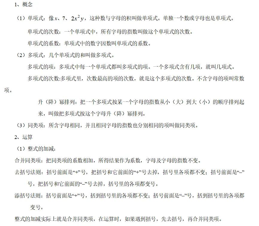初中数学+中考知识点整理(按章节) 第6张 初中数学+中考知识点整理(按章节) 第6张