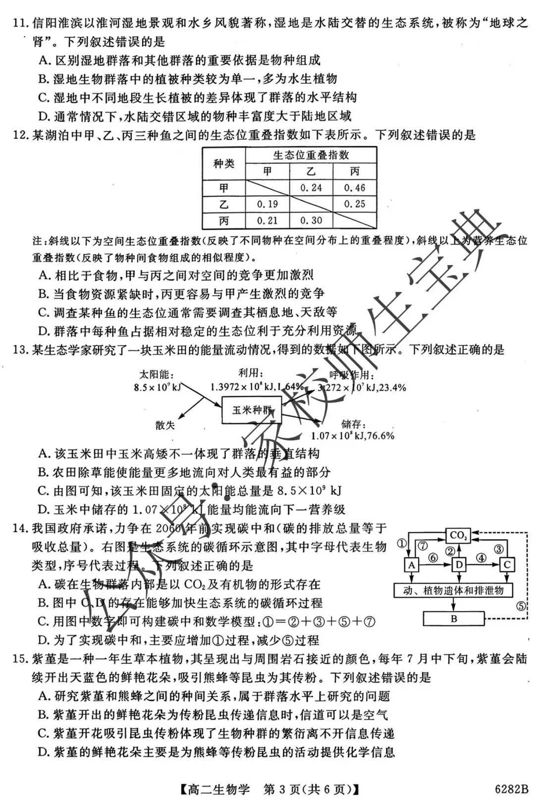 高二生物1月测评试卷! 第4张 高二生物1月测评试卷! 第4张