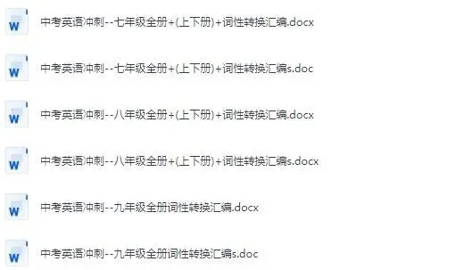 初中中考英语冲刺-词性转换归纳+专题练习下载 可打印 第14张