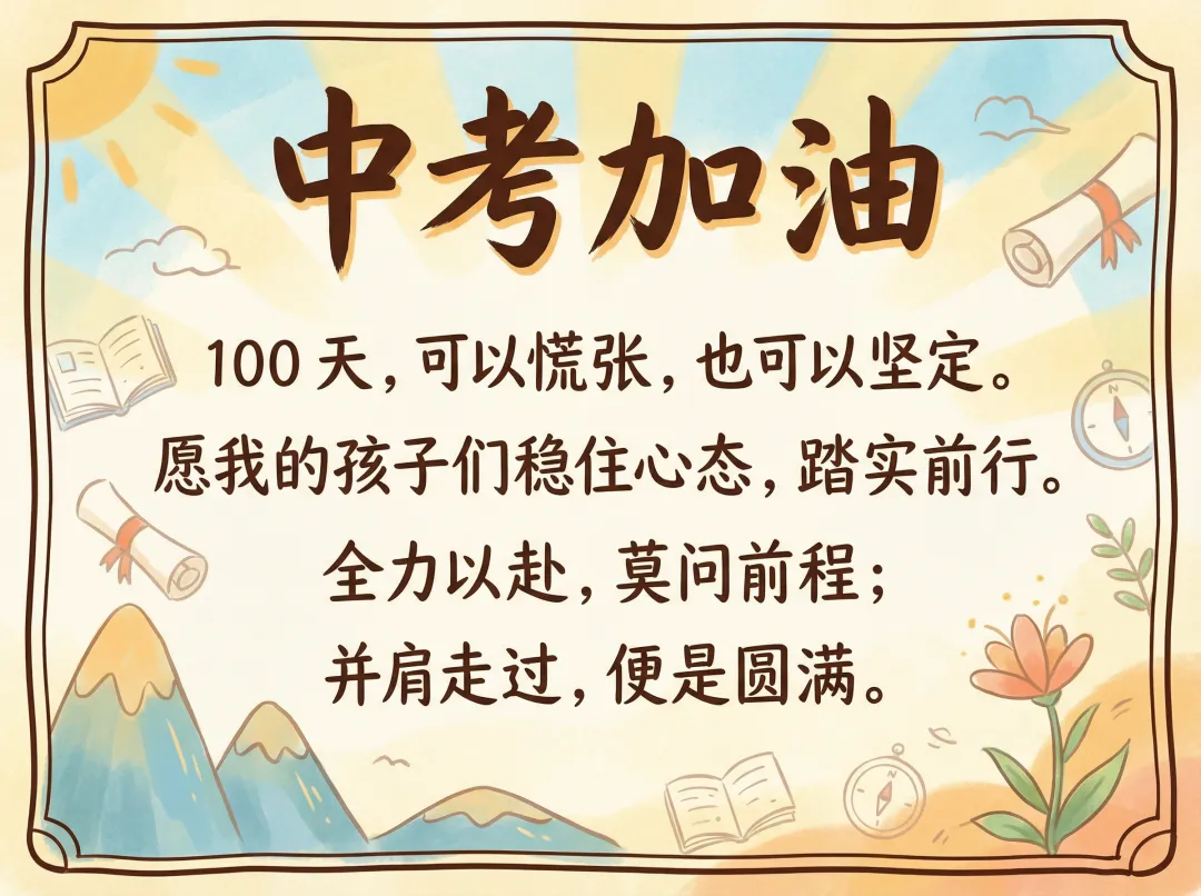 写给我的学生们:距离中考 100 天,我们并肩,无憾前行 第2张 写给我的学生们:距离中考 100 天,我们并肩,无憾前行 第2张