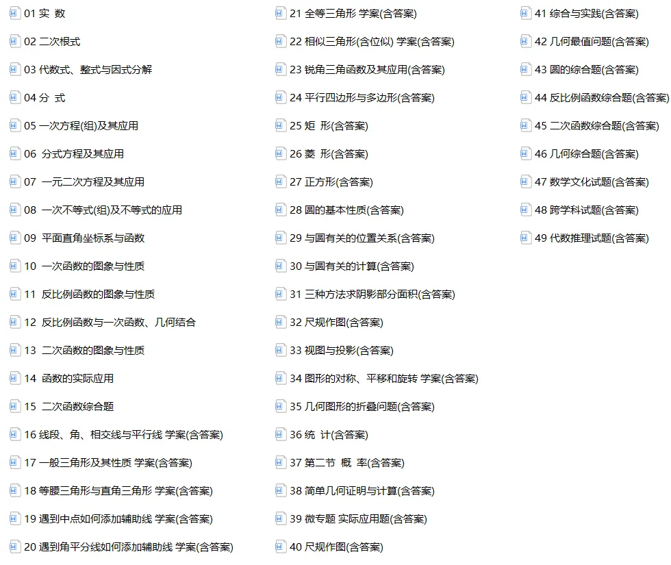 中考数学二轮复习微专题学案-第1张图片-四季读书网
