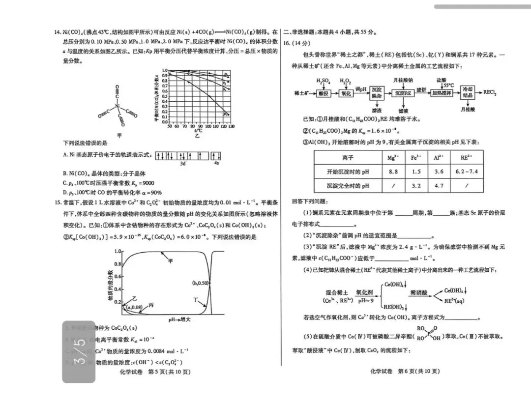 包头市2026高考一模考试卷【化学】 第6张 包头市2026高考一模考试卷【化学】 第6张