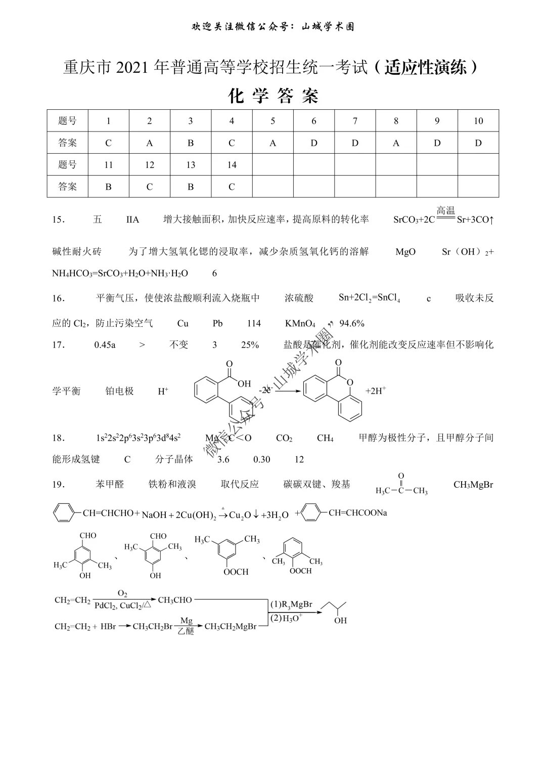 重磅发布·重庆市历年高考真题大全—化学 第147张 重磅发布·重庆市历年高考真题大全—化学 第147张