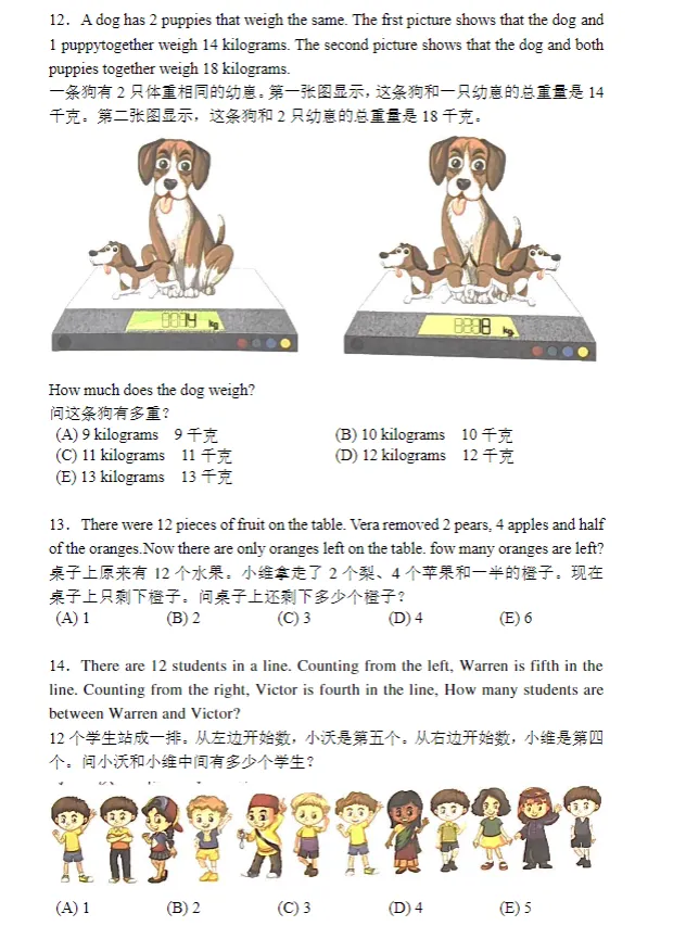 【袋鼠数学竞赛A等级真题展示】数学竞赛入门首选!提前熟悉 第7张 【袋鼠数学竞赛A等级真题展示】数学竞赛入门首选!提前熟悉 第7张