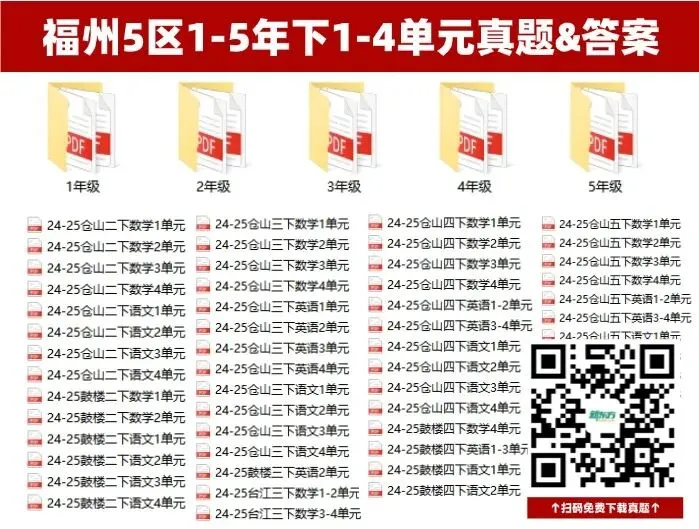 福州1-6年级下册语数英1-4单元真题整理! 第3张 福州1-6年级下册语数英1-4单元真题整理! 第3张