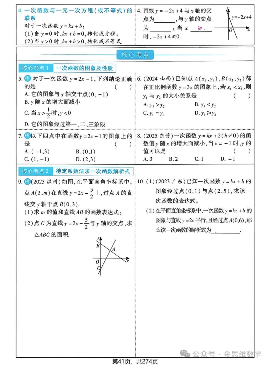 中考多分总复习——函数篇 第6张