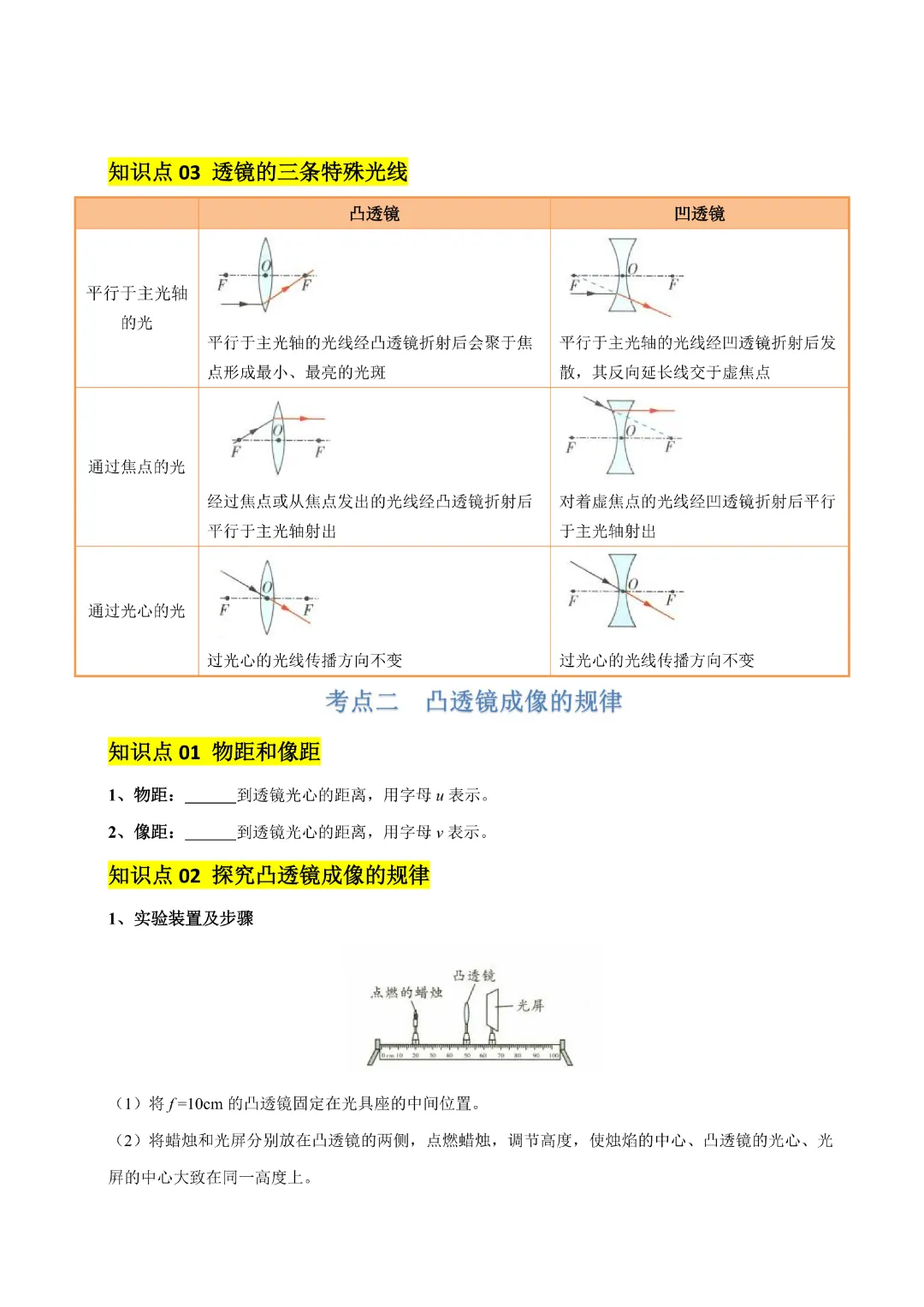 【九年级下册物理】中考专项物理《专题03 透镜及其应用》知识梳理+易错专项|完整高清电子版可打印 第4张 【九年级下册物理】中考专项物理《专题03 透镜及其应用》知识梳理+易错专项|完整高清电子版可打印 第4张