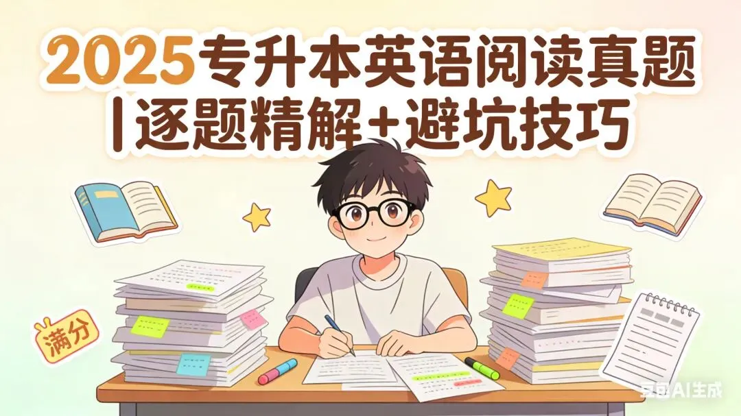 专升本英语阅读理解(二)|2025真题逐题精解+避坑技巧,吃透直接拿满分! 第1张 专升本英语阅读理解(二)|2025真题逐题精解+避坑技巧,吃透直接拿满分! 第1张