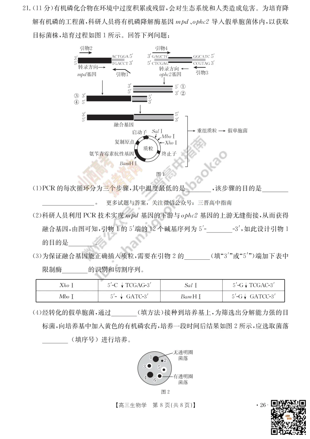 速递 | 2026运城一模(高考考前模拟测试)全科试题与答案! 第86张 速递 | 2026运城一模(高考考前模拟测试)全科试题与答案! 第86张