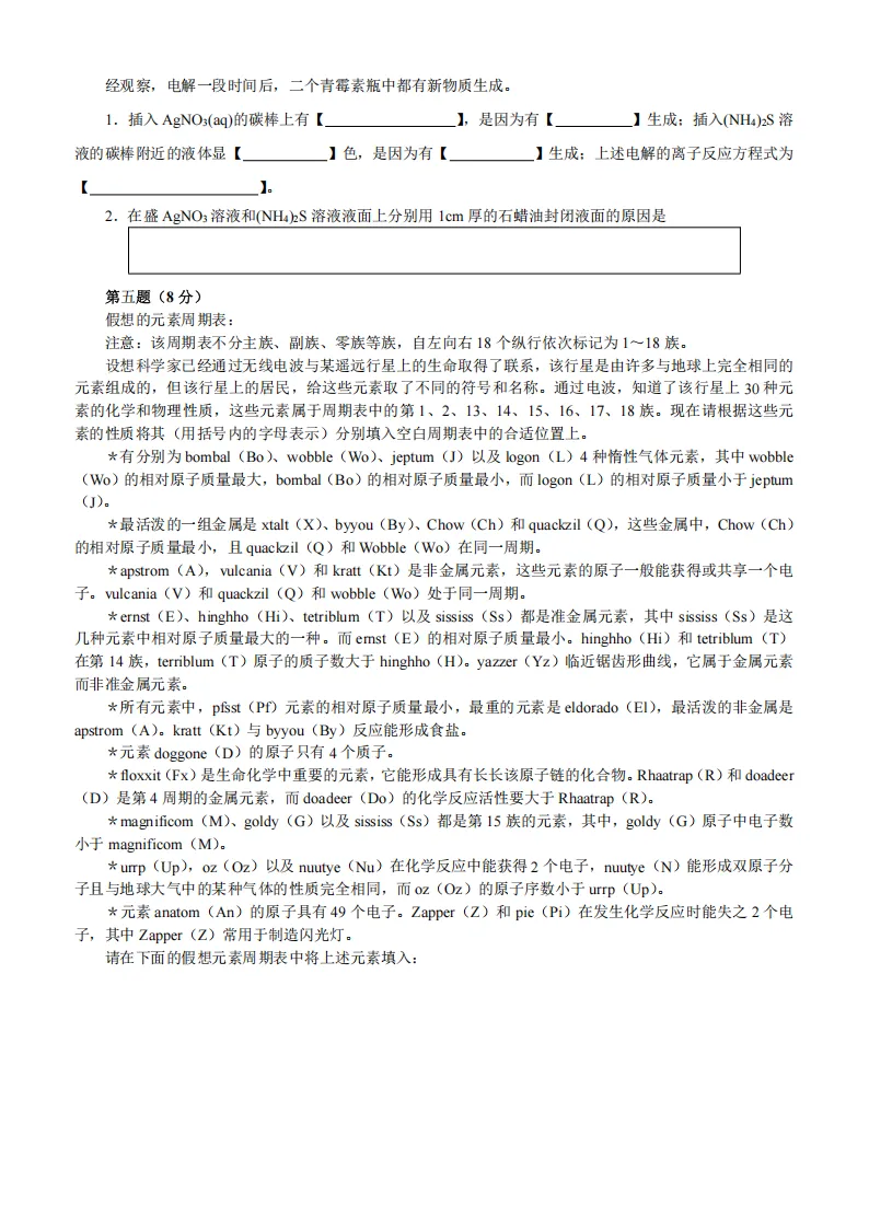 高中化学竞赛初赛模拟试卷(18) 第4张
