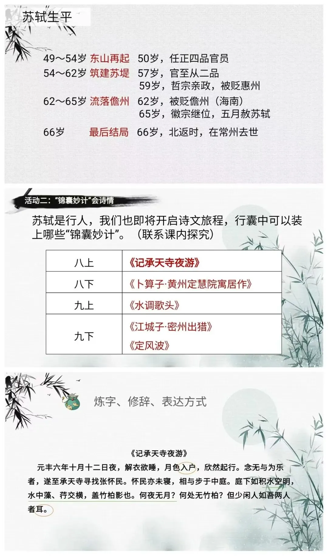 中考语文复习||苏轼专题-第4张图片-四季读书网