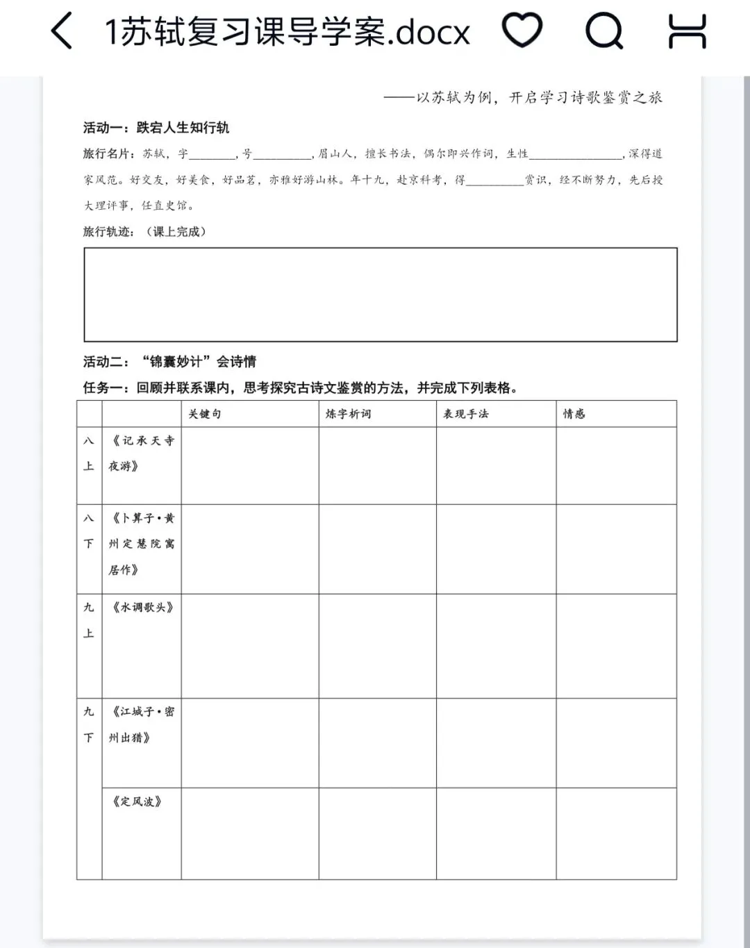 中考语文复习||苏轼专题-第7张图片-四季读书网