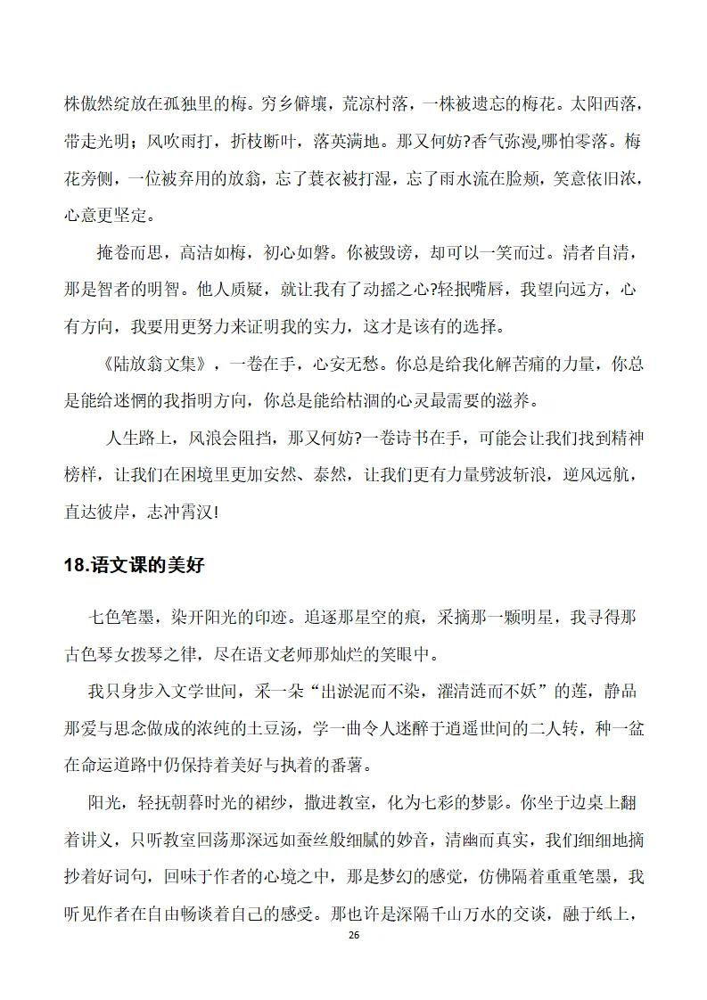 中考作文素材:初中语文作文13大类精华合集30篇-第26张图片-四季读书网