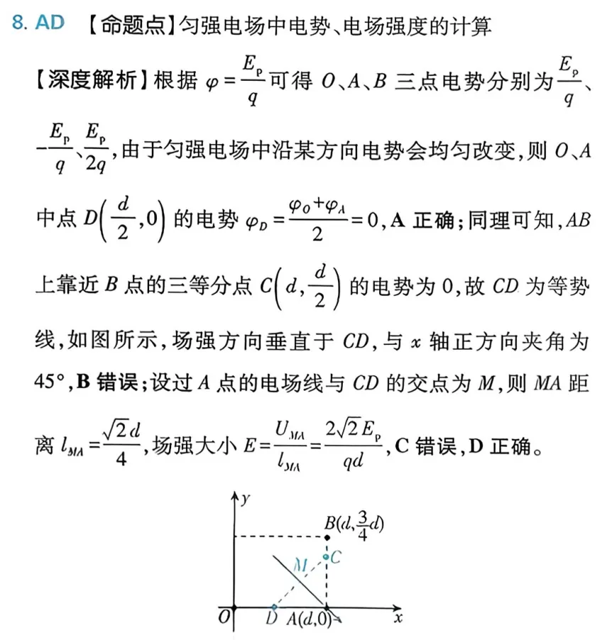 近三年高考物理真题分类练:静电场(一) 2023年-2025年真题-第20张图片-四季读书网
