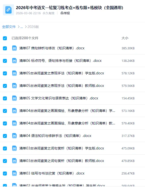 2026中考语文《一轮复习课件+讲义+练习》全国通用,电子版可下载可打印 第17张