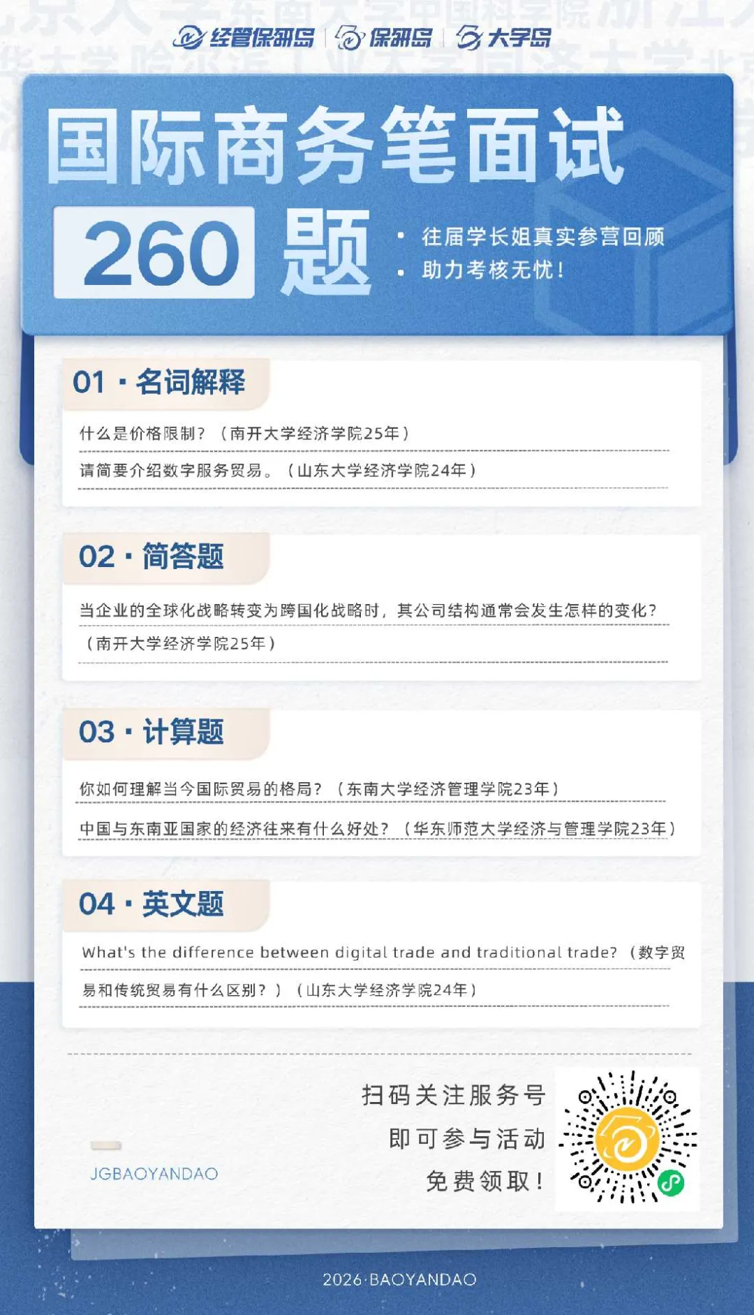 真题更新 | 国际商务笔面试260题 第5张