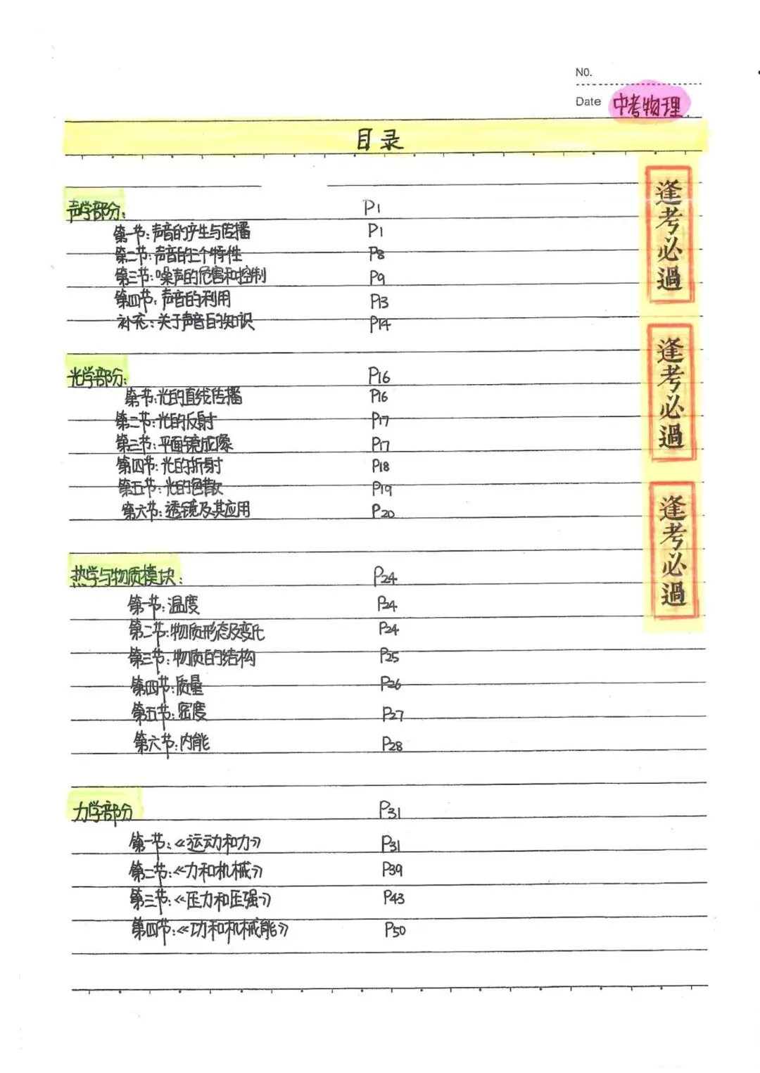 九年级下册物理中考物理状元笔记(142页)完整电子版可打印 第5张