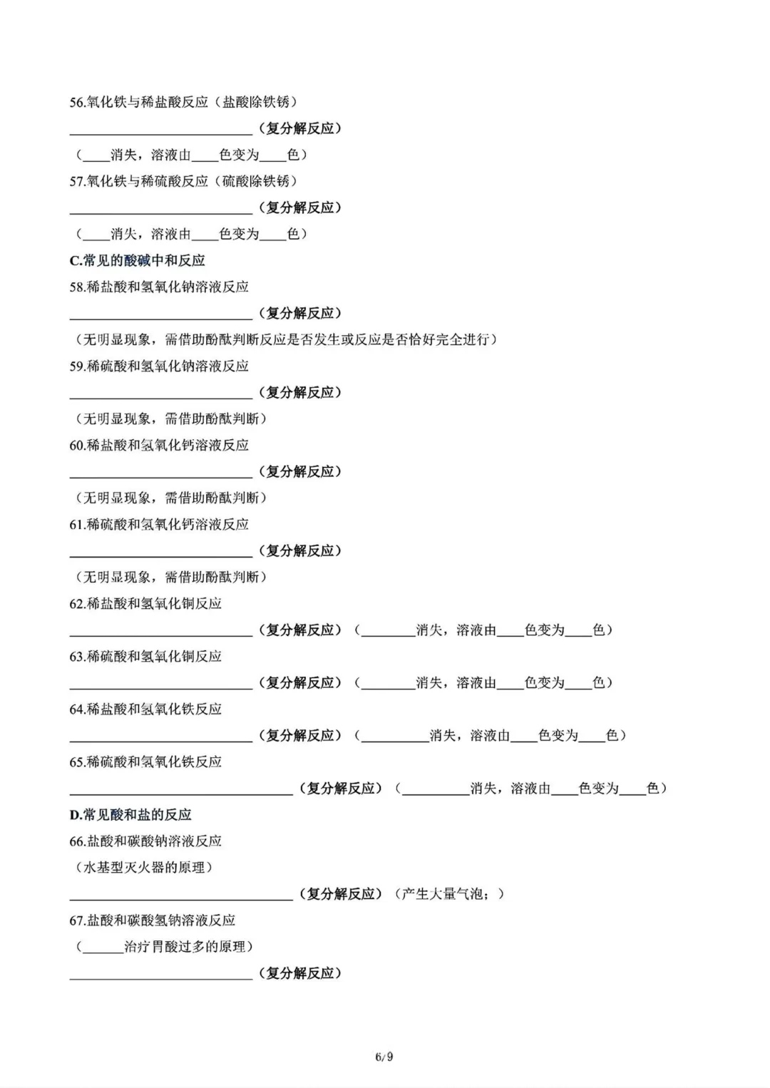 【化学方程式】中考100个化学方程式汇总-第16张图片-四季读书网 【化学方程式】中考100个化学方程式汇总-第16张图片-四季读书网