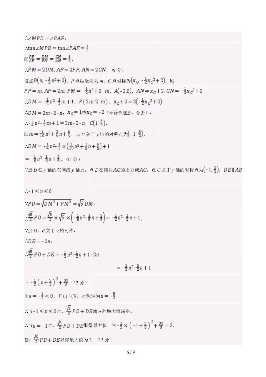 2026年初中学业水平考试模拟监测试题数学试卷+答案 第16张