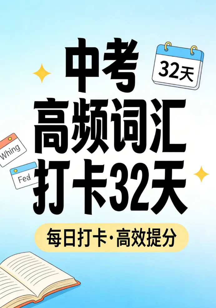 2026年中考英语高频词汇·Day 3打卡-第1张图片-四季读书网