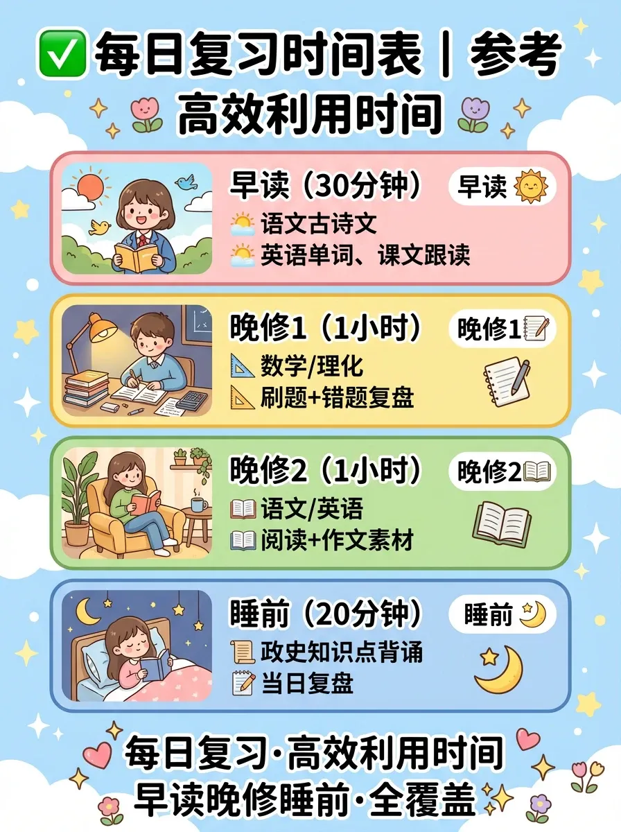 中考复习不用慌!这份全科规划说明书,新手直接抄作业-第5张图片-四季读书网