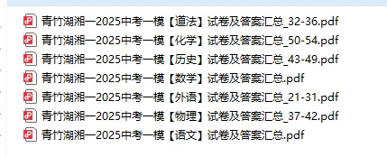 【中考一模】长郡集团&附中集团中考一模试卷下载 第2张