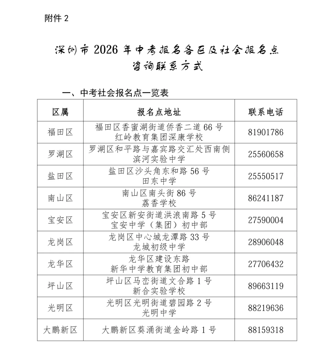 2026年深圳中考报名安排出炉!附报名流程&材料 第7张