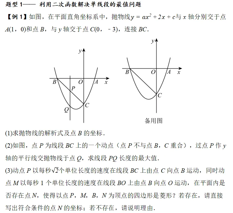 中考数学|二次函数线段最值解题技巧(高频考点,易提分) 第1张 中考数学|二次函数线段最值解题技巧(高频考点,易提分) 第1张