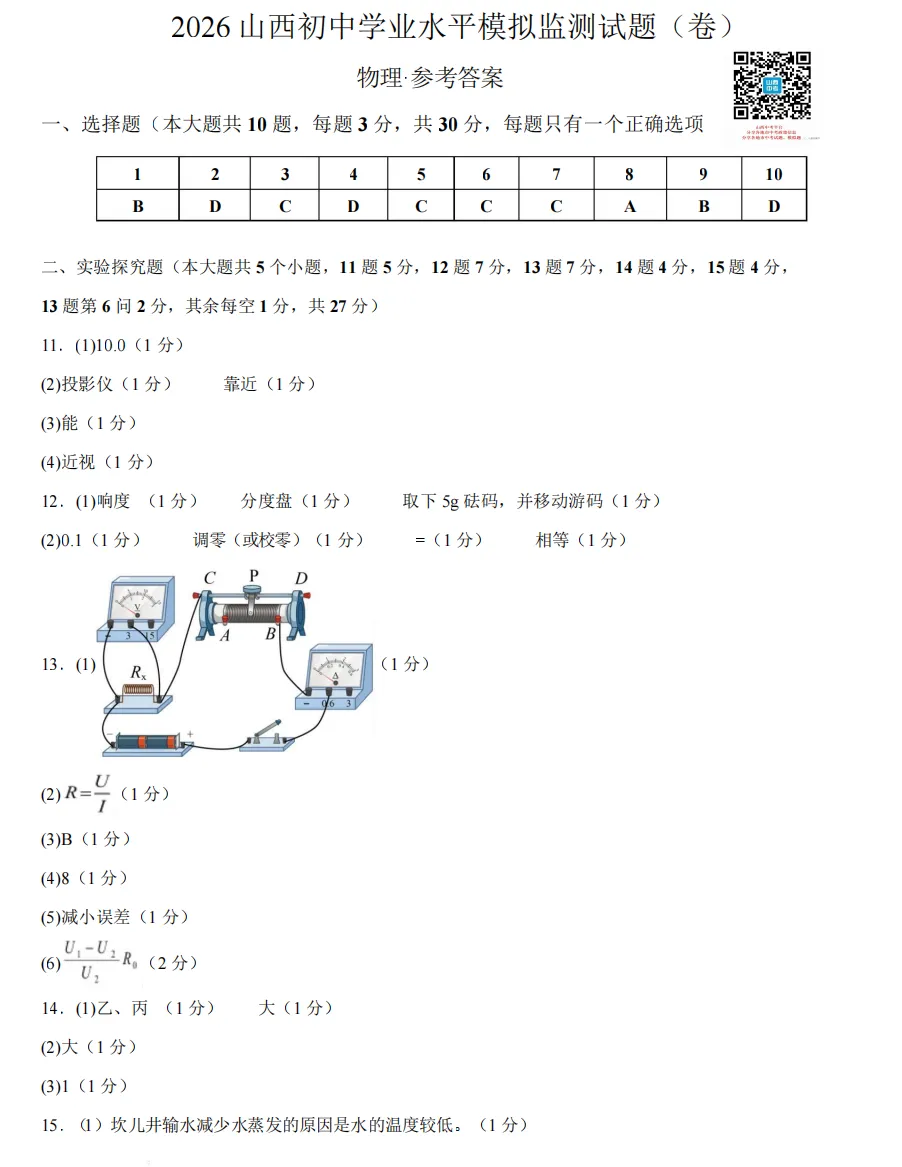 2026年山西初中学业水平考试模拟监测试题及答案! 第53张