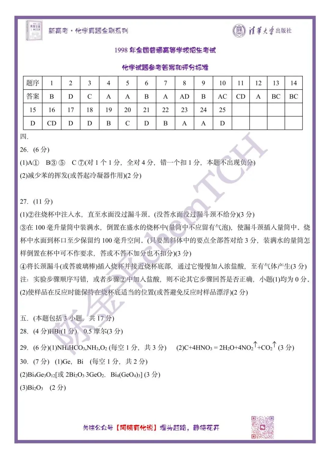 中国高考化学真题实录之【全国卷】——1998 第10张